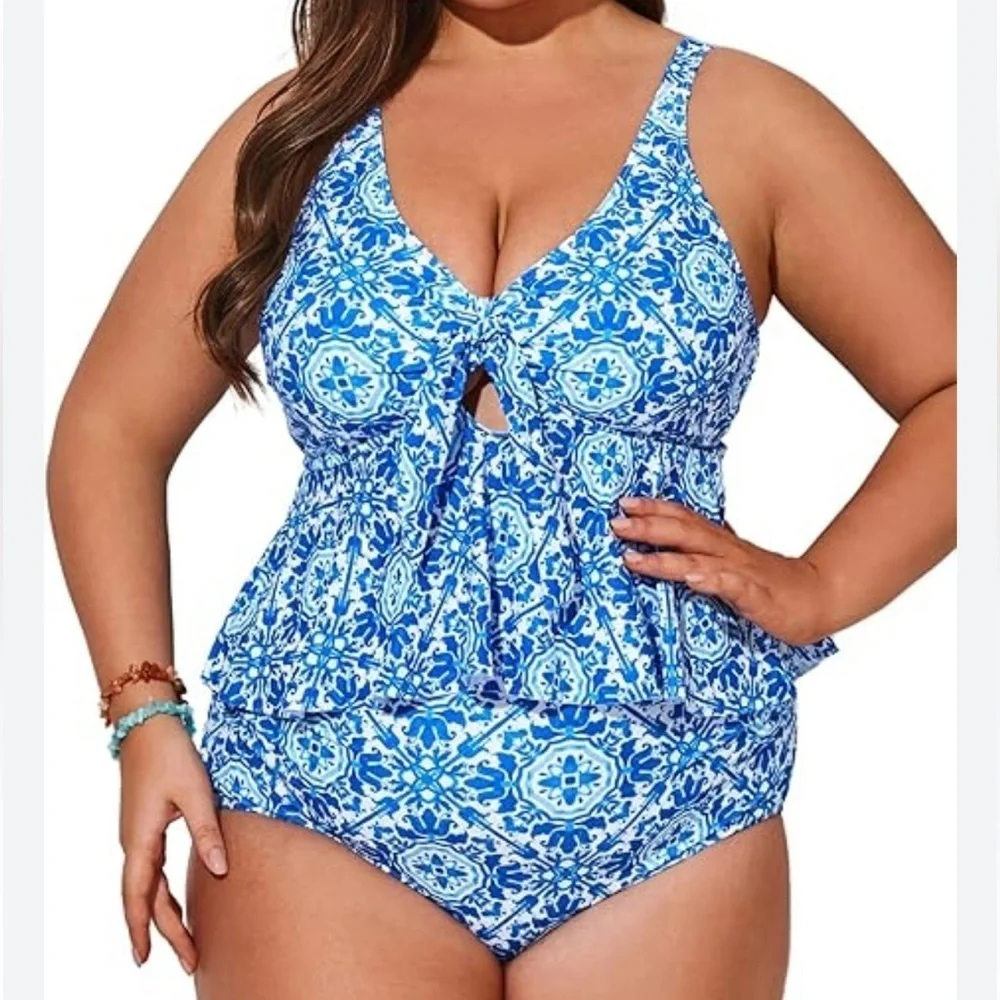 Hannah Nikole two piece swimsuit full figured new size 20 W
